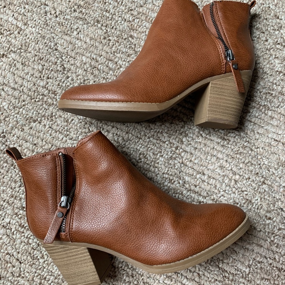 Brown Leather Booties